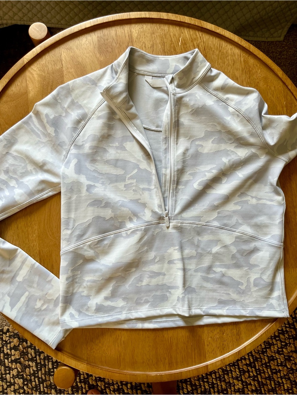 Lululemon Half Zip Pullover Heritage 365 Camo Gray White Long Sleeve Women’s 8